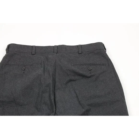 Vintage 90s Ralph Lauren Mens 34x32 Wool Blend Houndstooth Wide Leg Chino Pants